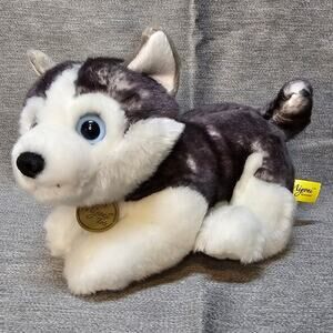 Miyoni Tots Aurora Wolf Husky Dog Plush 7 Inch Gray White Stuffed Animal Toy